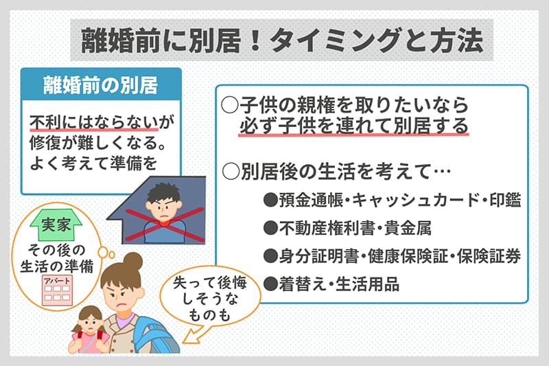 離婚前に別居！タイミングと方法